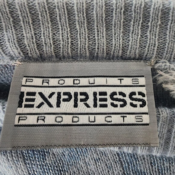 Vintage Express Blue Knit Wool Sweater Dress Size M - Picture 8 of 10